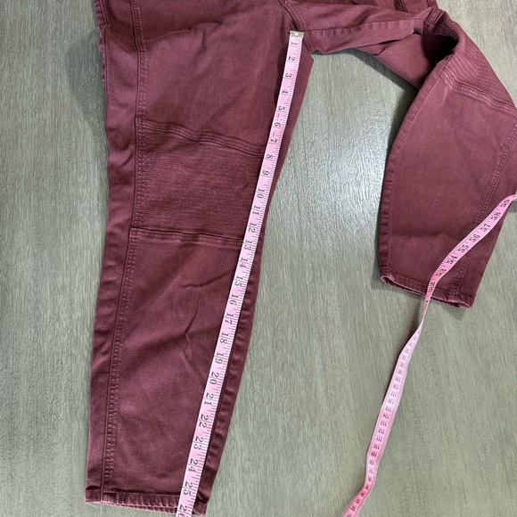 Pistola Skinny Audrey Moto Jeans Maroon Red Burgundy 18 W - Picture 10 of 10
